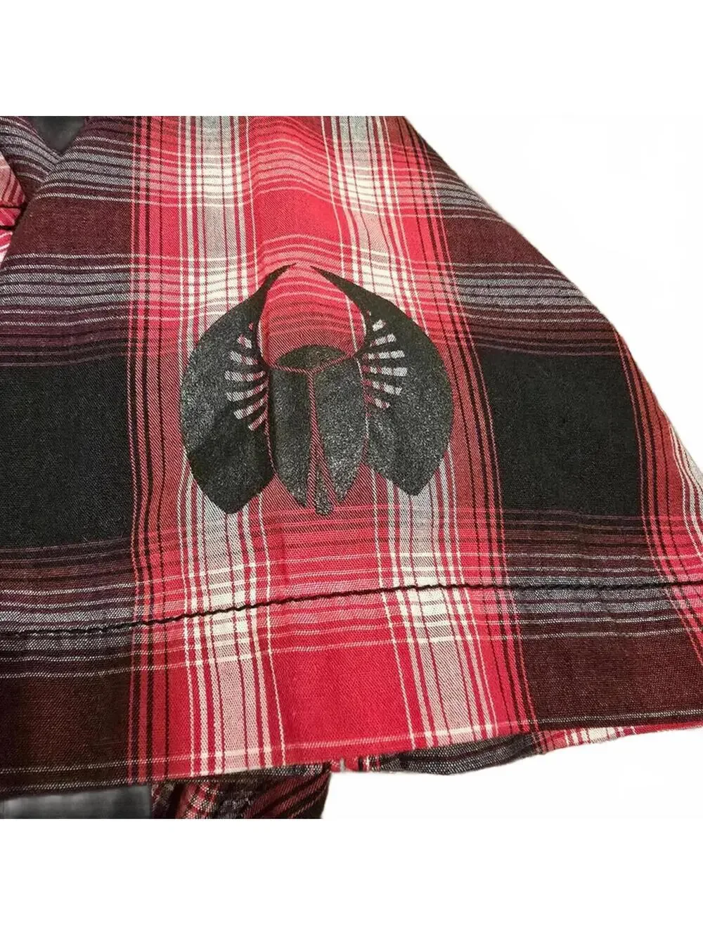 Burnside Red Black Plaid Short Sleeve Button Up Shirt Men’s Large